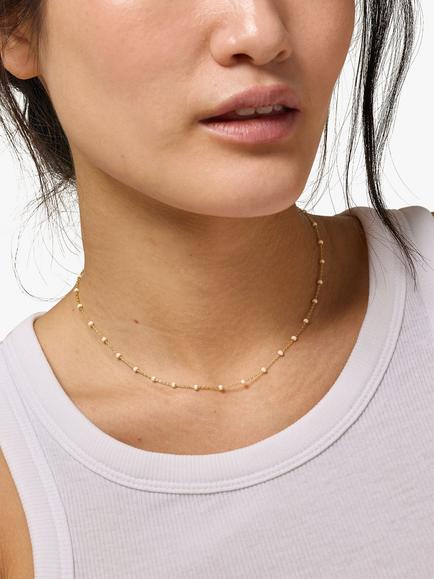 ENAMEL Copenhagen Lola Chain Necklace - view 2, Gold/White