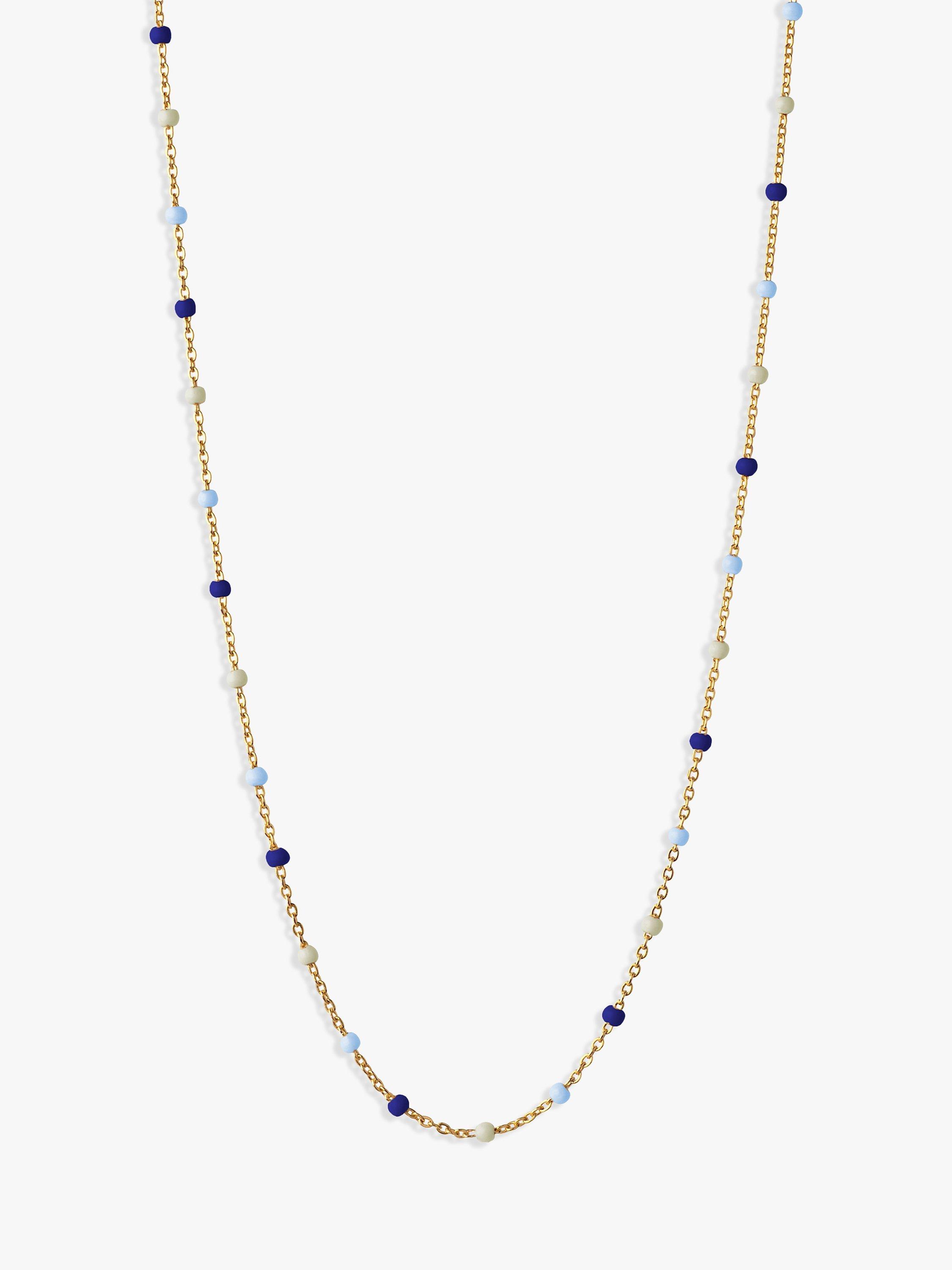 Product image 1 of 4, which shows ENAMEL Copenhagen Lola Chain Necklace, Gold/Marine