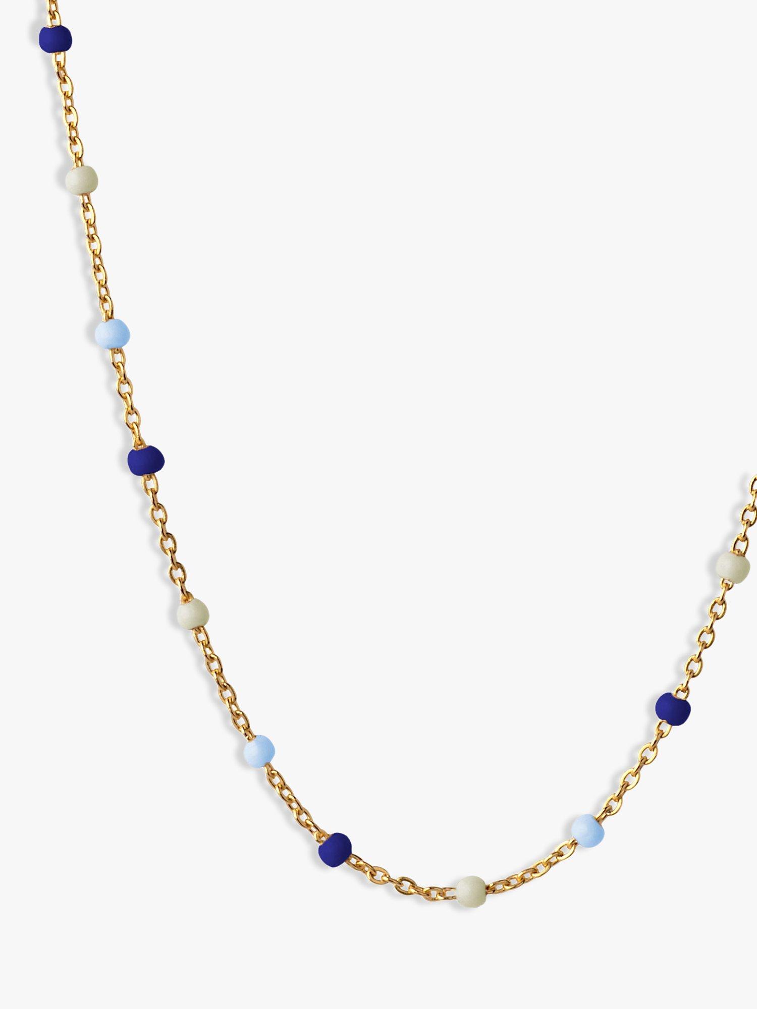 Product image 2 of 4, which shows ENAMEL Copenhagen Lola Chain Necklace, Gold/Marine