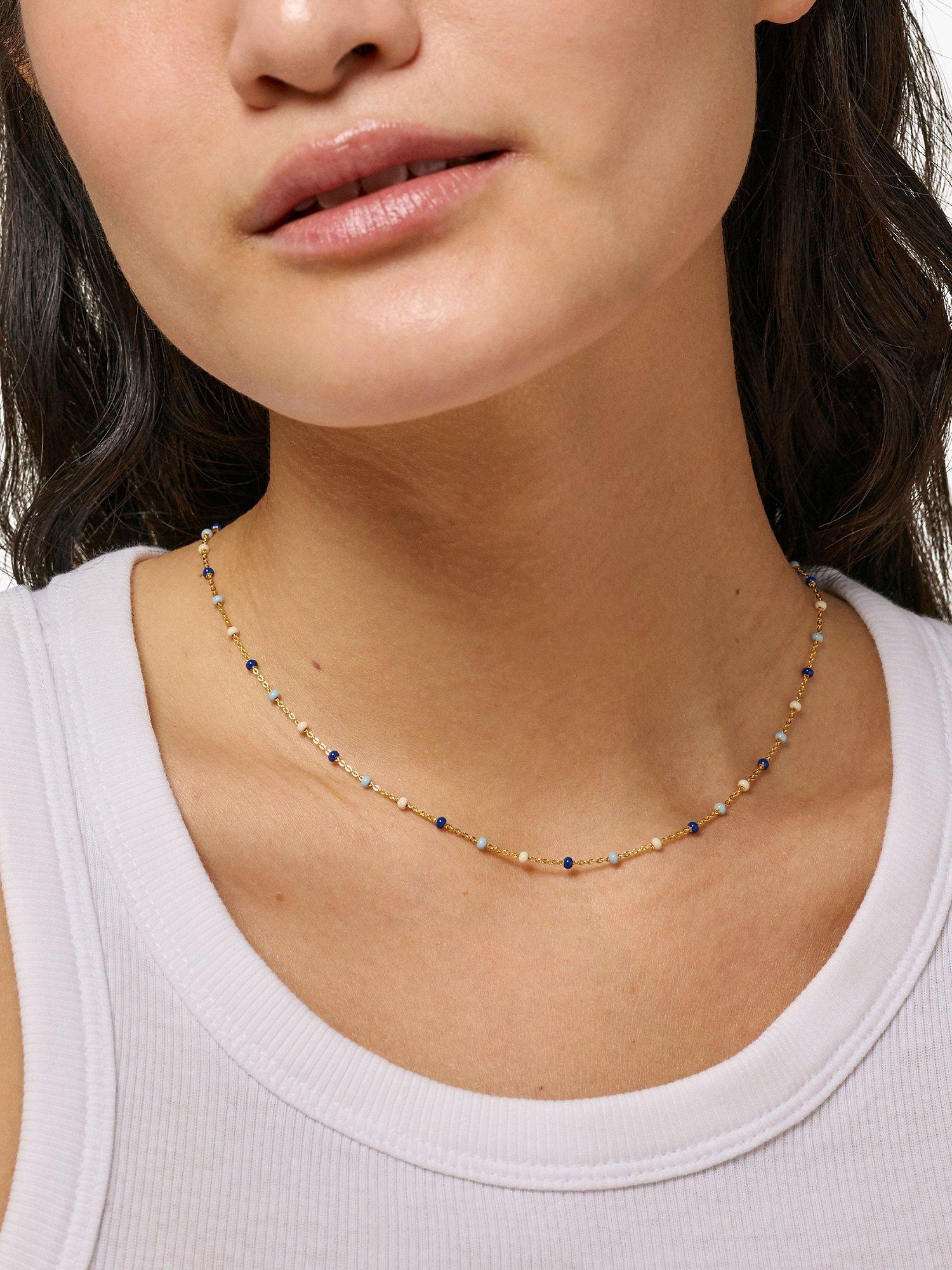 Product image 3 of 4, which shows ENAMEL Copenhagen Lola Chain Necklace, Gold/Marine