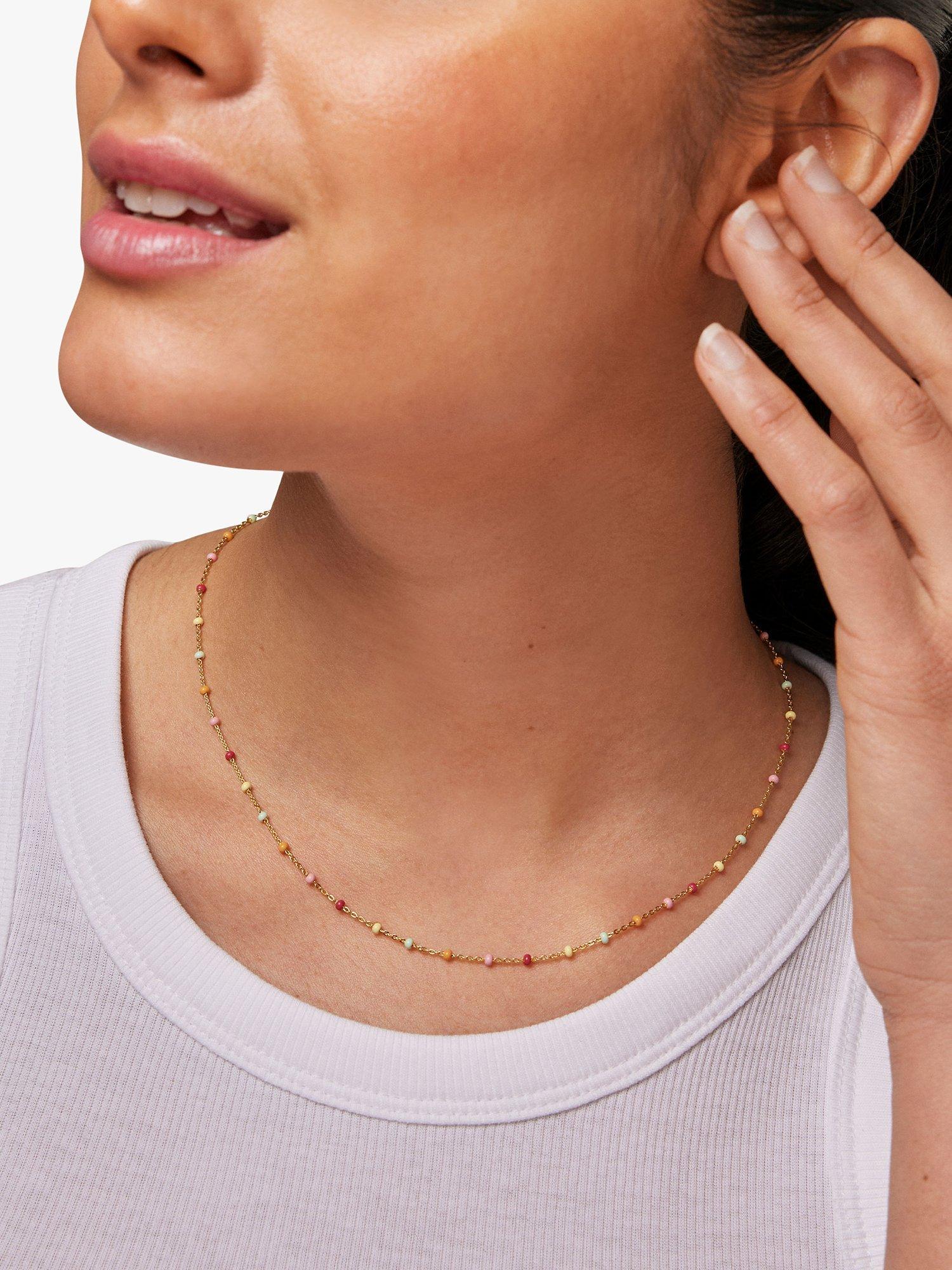 ENAMEL Copenhagen Lola Chain Necklace, Gold/Rainbow