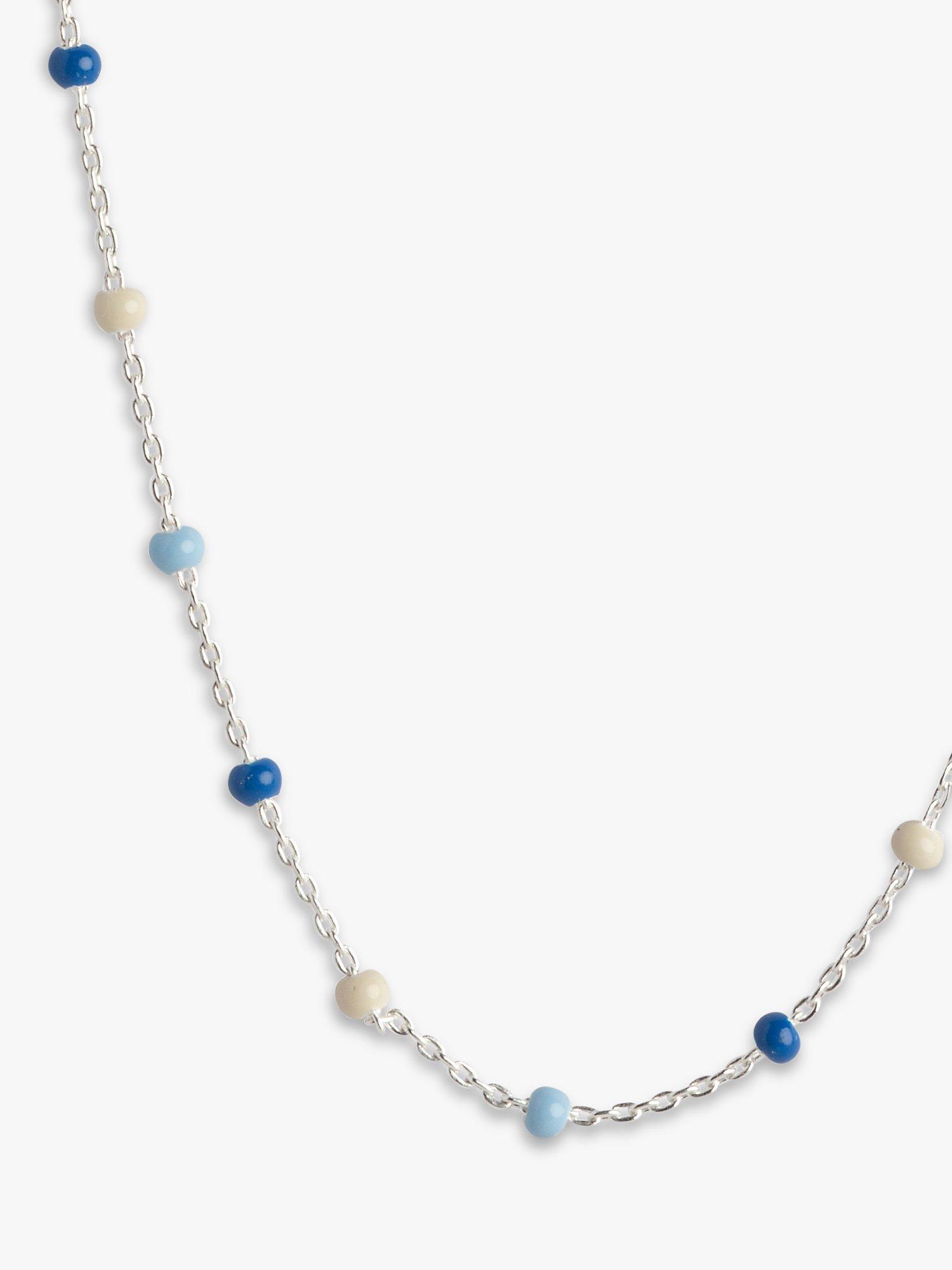 Product image 2 of 4, which shows ENAMEL Copenhagen Lola Chain Necklace, Silver/Marine