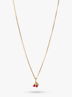 ENAMEL Copenhagen Cherry Necklace, Yellow Gold/Red, Yellow Gold/Red