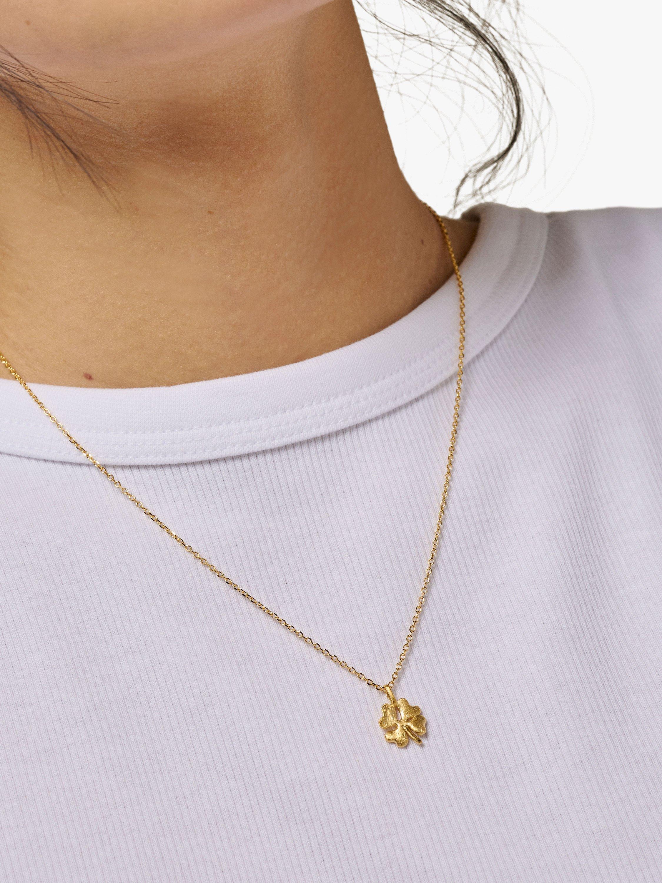 Product image 4 of 6, which shows ENAMEL Copenhagen Clover 18ct Yellow Gold Pendant Necklace