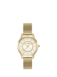 Olivia Burton Women's Micro-Pave Crystal Mesh Strap Watch, Gold 24000214