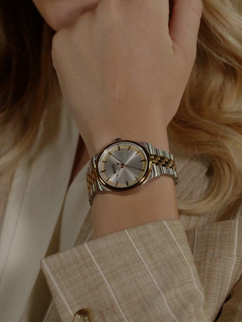 Product image 6 of 8, which shows BOSS 1502779 Women's Graceful Bracelet Strap Watch, Silver/Gold