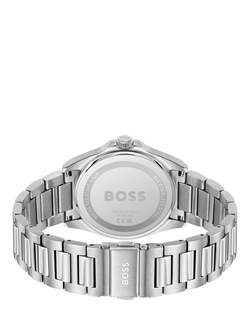 BOSSS Men's Strike Date Bracelet Strap Watch - view 2, Silver/Black