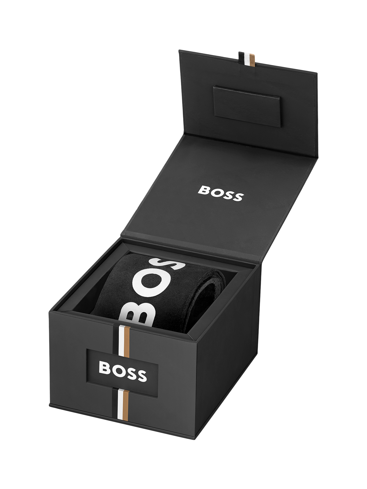 Product image 7 of 7, which shows BOSSS Men's Strike Date Bracelet Strap Watch, Silver/Black 1514170