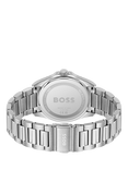 BOSSS Men's Strike Date Bracelet Strap Watch, Silver/Turquoise