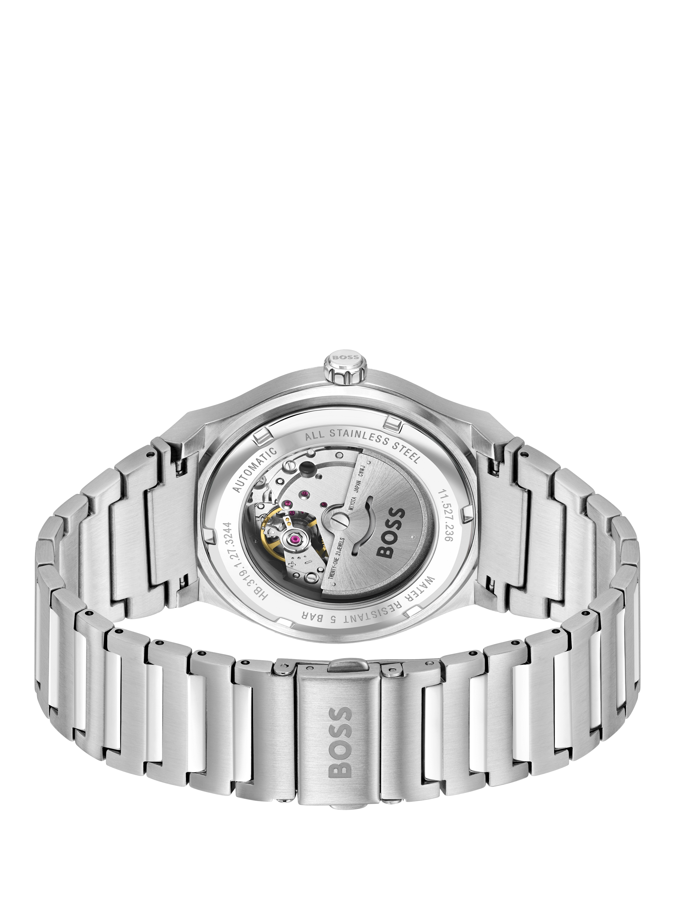 Product image 2 of 8, which shows BOSS 1514186 Men's Candor Date Automatic Bracelet Strap Watch, Silver