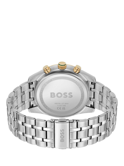 BOSS 1514195 Men's Quartz Bracelet Strap Watch, Silver/Green - view 2, Silver