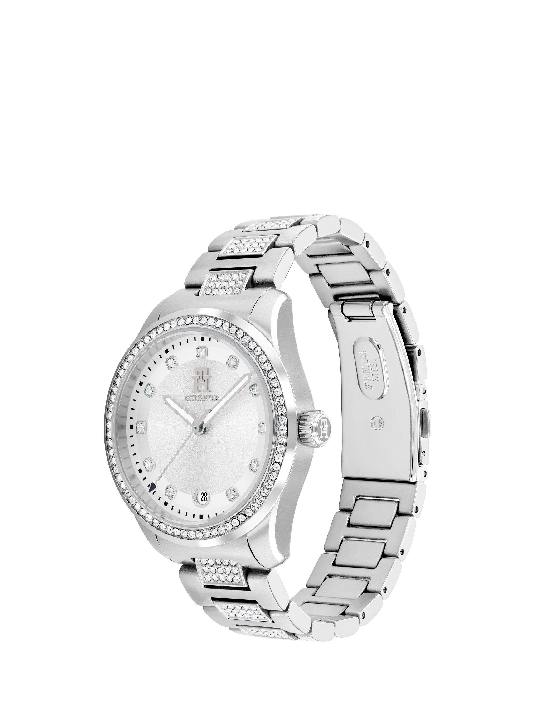 Product image 2 of 5, which shows Tommy Hilfiger Women's Crystal Bracelet Strap Watch, Silver/1782757