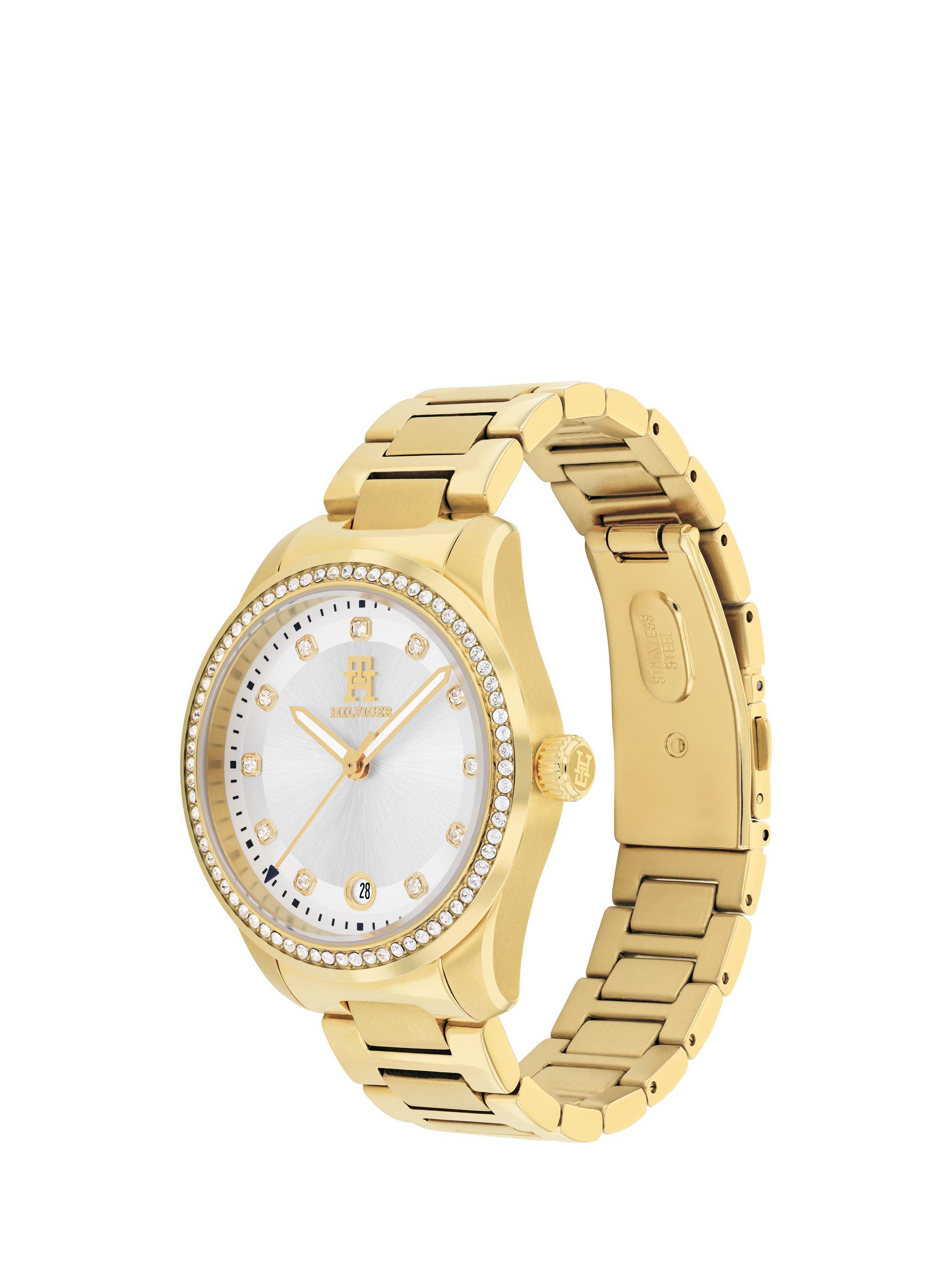 Product image 2 of 5, which shows Tommy Hilfiger Women's Crystal Bracelet Strap Watch, Gold/ 1782758