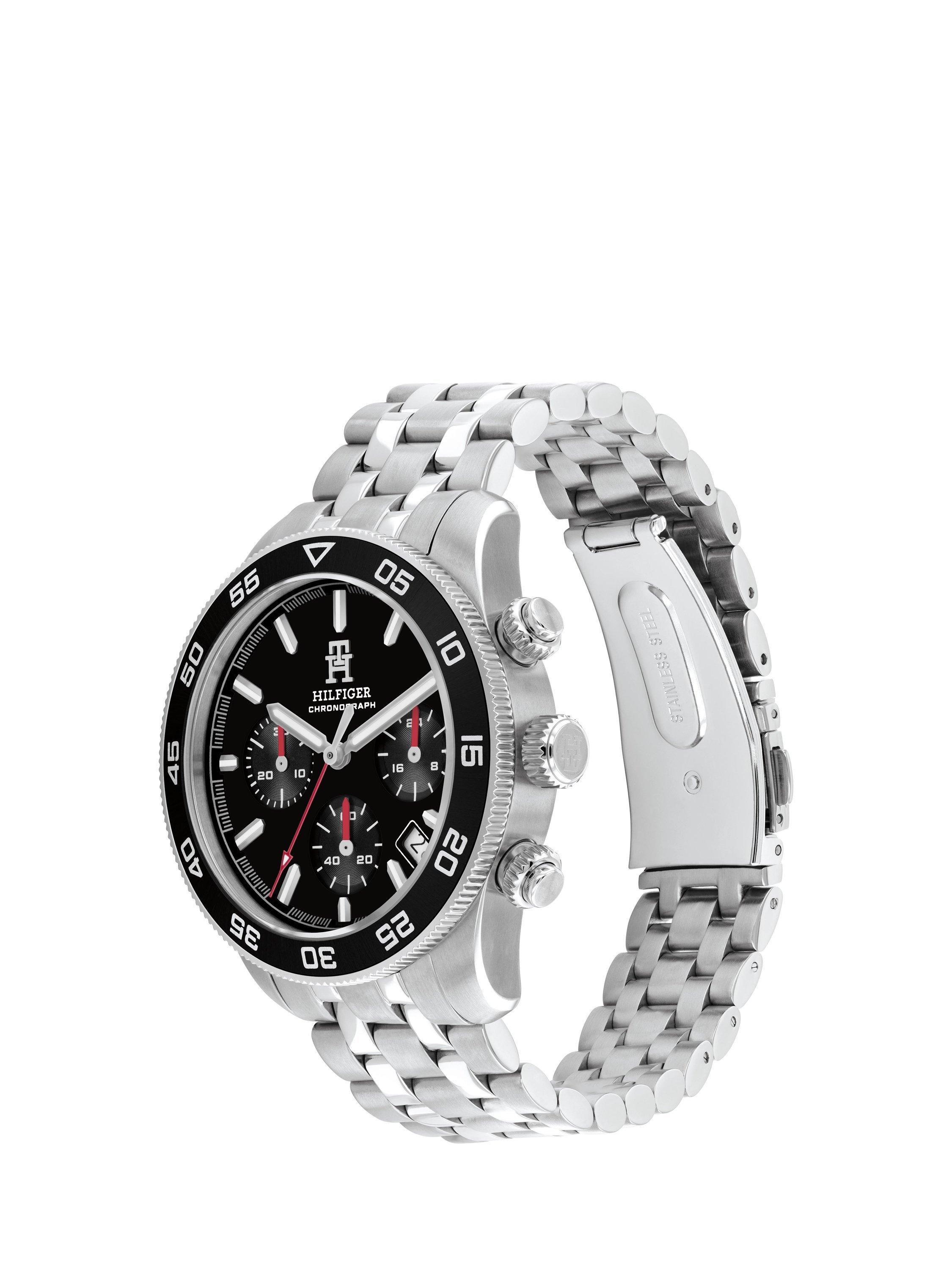 Product image 2 of 5, which shows Tommy Hilfiger 1792156 Men's Chronograph Bracelet Strap Watch, Silver
