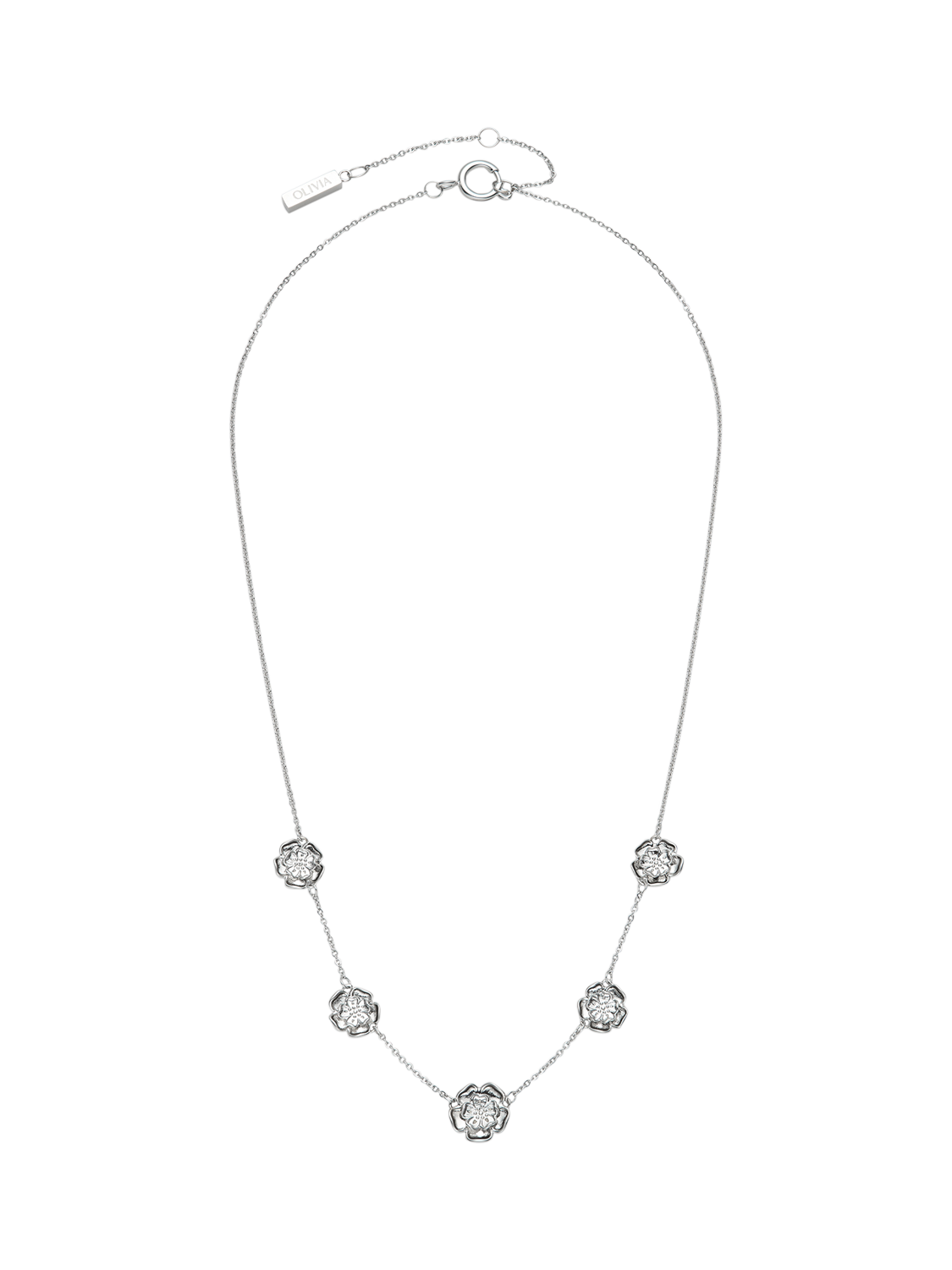 Product image 3 of 5, which shows Olivia Burton Tudor Rose Necklace, Silver