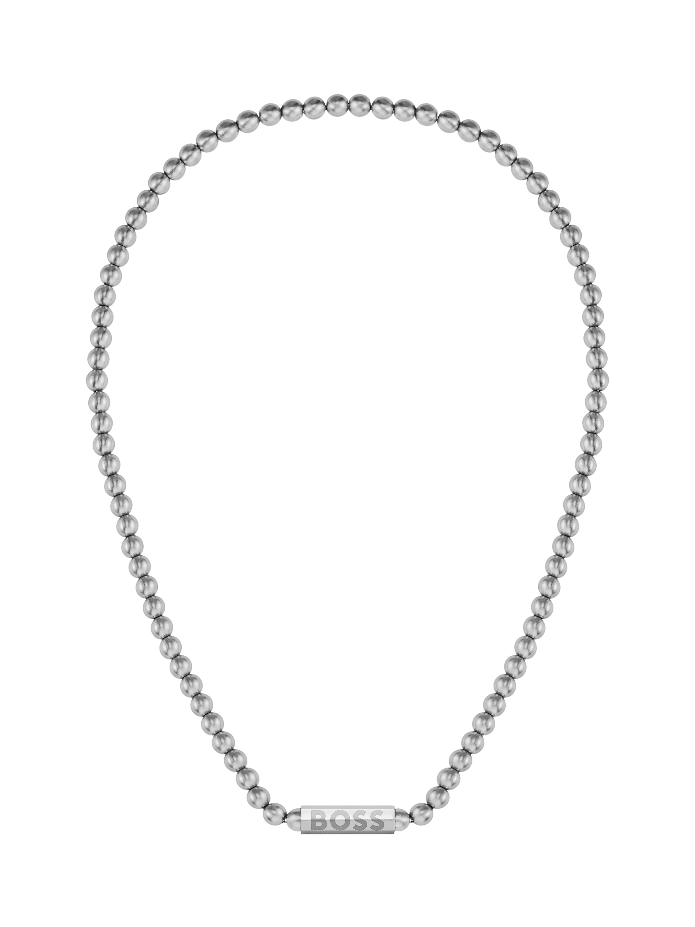 Product image 4 of 6, which shows BOSS Men's Sphere Metal Beads Necklace, Silver