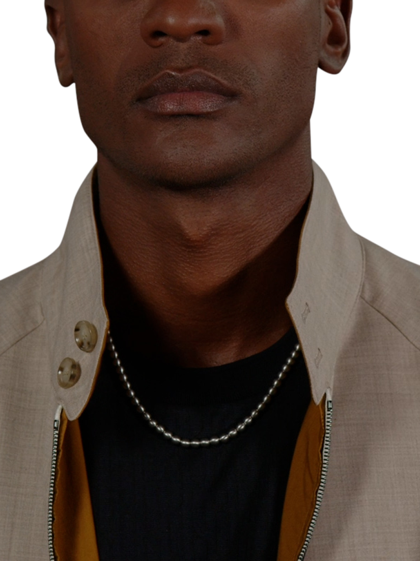 Product image 2 of 6, which shows BOSS Men's Sphere Metal Beads Necklace, Silver