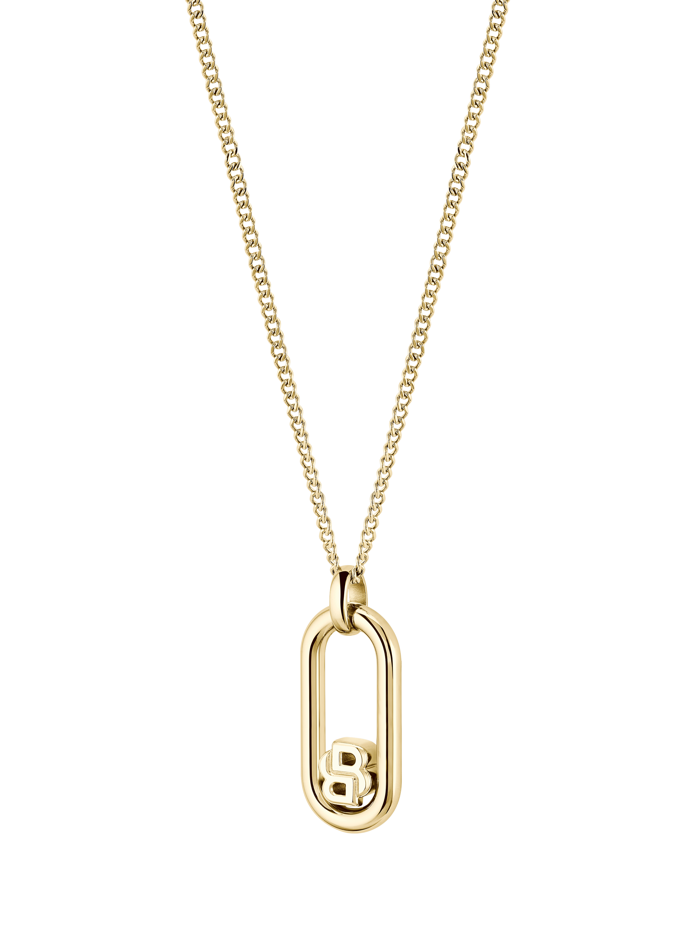 Product image 1 of 6, which shows BOSS Double B BB Pendant Necklace, Gold