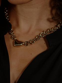 BOSS Honey Love Heart Pendant Necklace, Gold - view 2, Gold