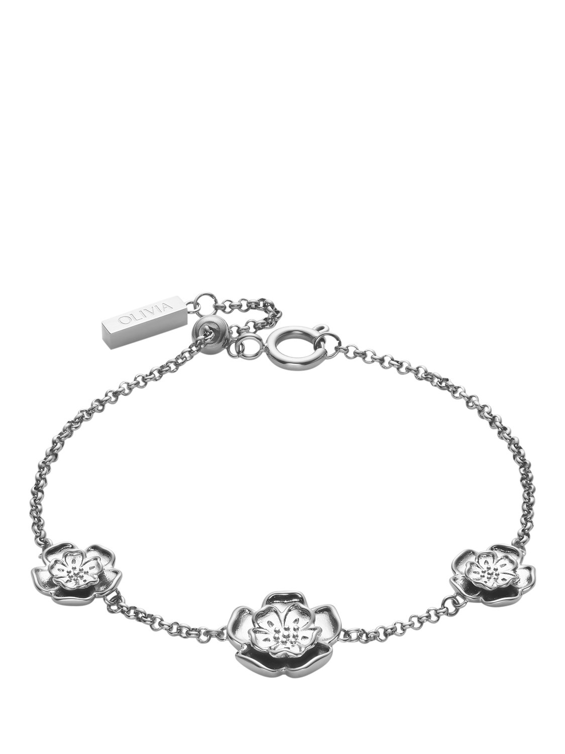 Product image 4 of 5, which shows Olivia Burton Tudor Rose Chain Bracelet, Silver