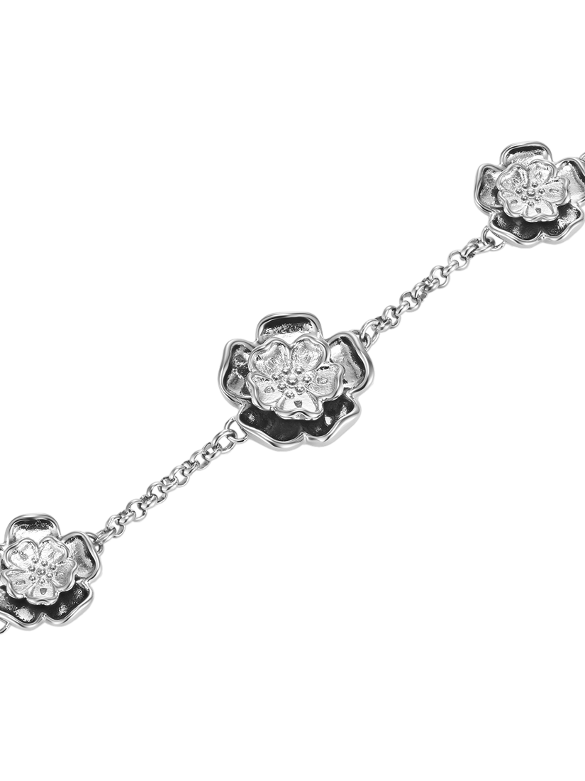Product image 3 of 5, which shows Olivia Burton Tudor Rose Chain Bracelet, Silver
