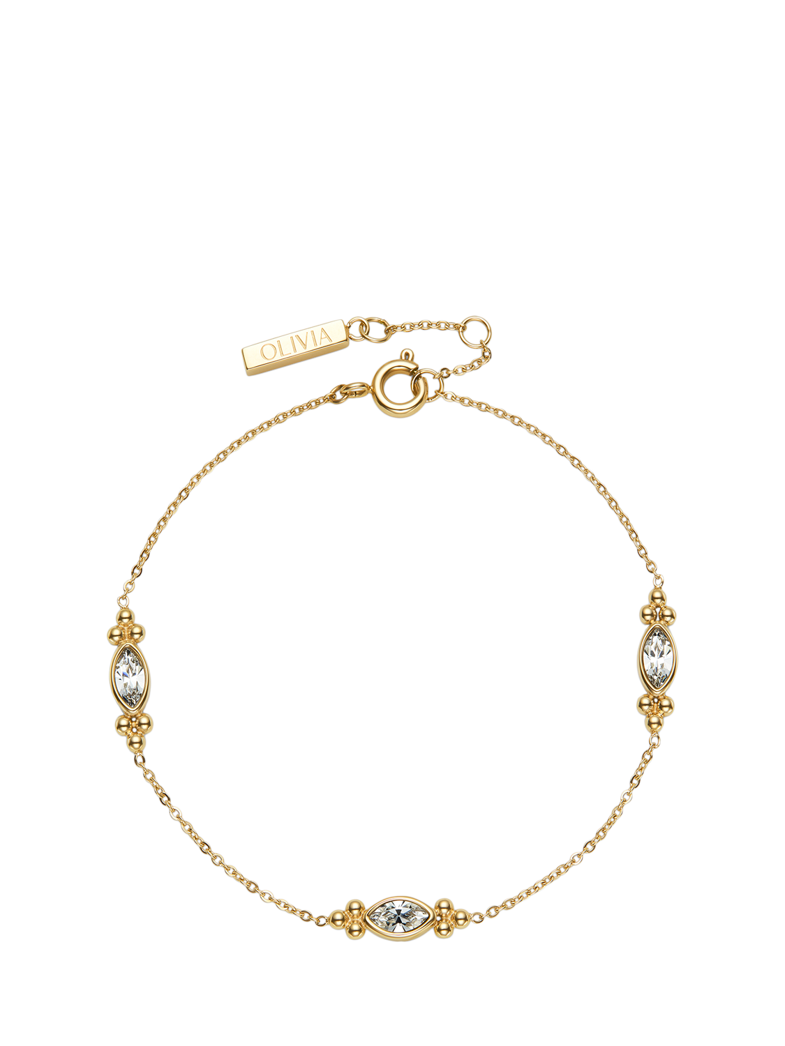 Olivia Burton Marquis Caviar Bead Chain Bracelet, Gold