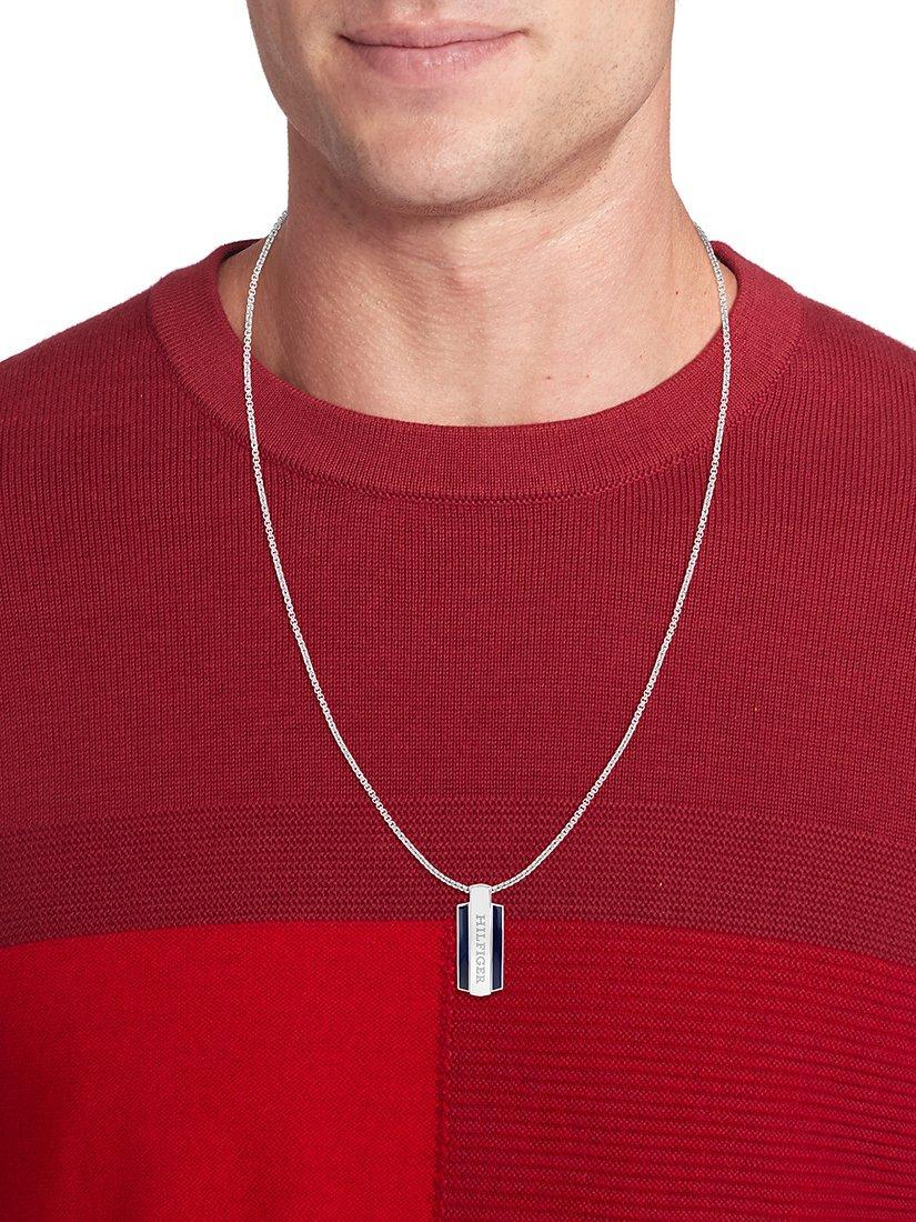 Product image 3 of 5, which shows Tommy Hilfiger Men's Pendant Necklace, Silver