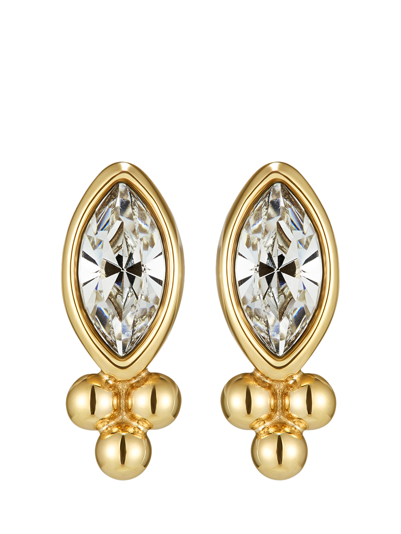 Product image 3 of 5, which shows Olivia Burton Marquis Caviar Bead Stud Earrings, Gold