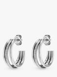 Olivia Burton Ever Stacked Claw Hoop Earrings, Silver