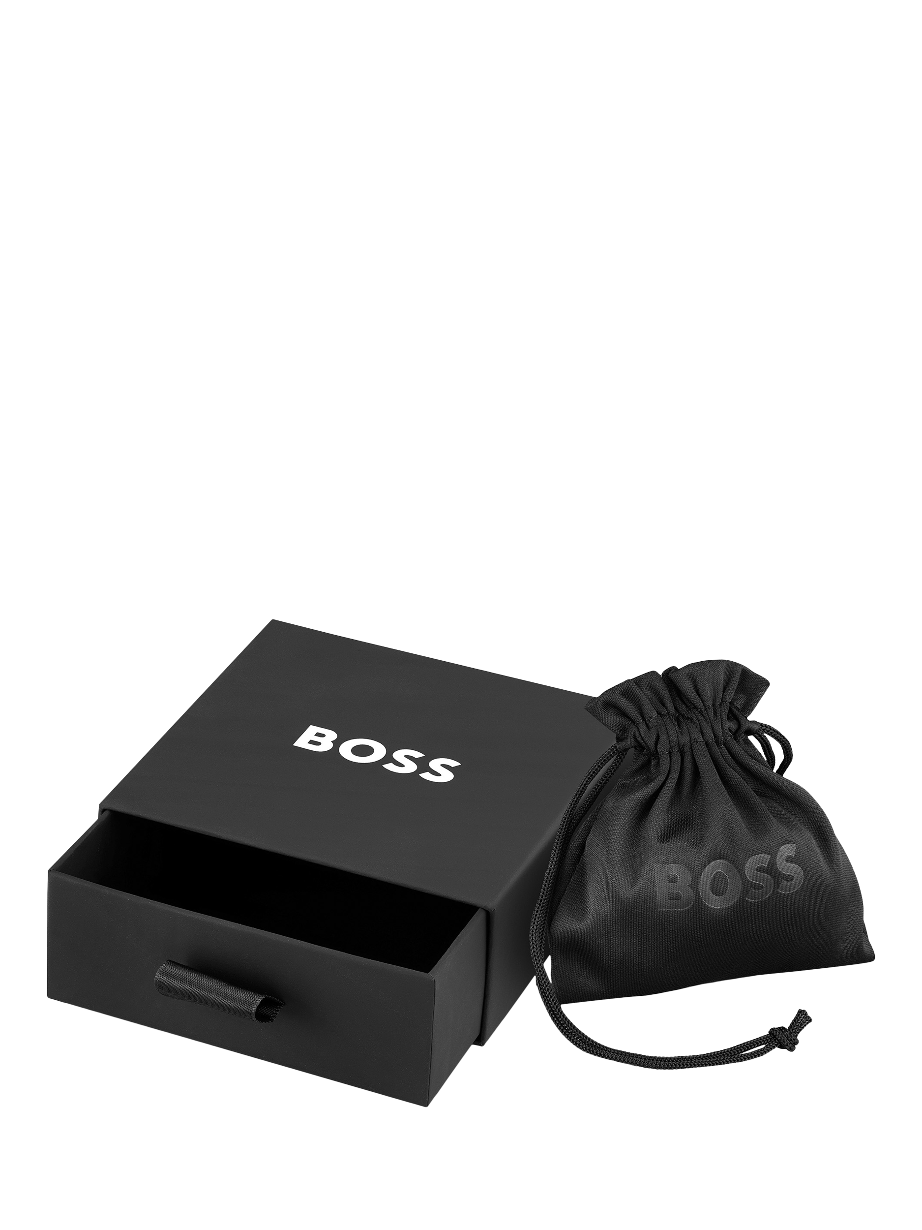 Product image 4 of 4, which shows BOSS Men's Ares Leather Braided Bracelet, Brown/Silver