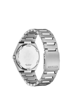 Citizen AW0130-85L Men's Zenshin Super Titanium™ Date Eco-Drive Bracelet Strap Watch, Silver/Blue - view 2, Silver/Blue