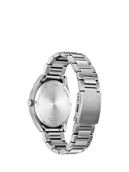 Citizen Men's Sport Octagonal Eco-Drive Date Bracelet Strap Watch - view 2, Silver/Blue