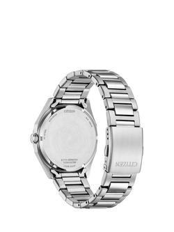 Citizen Men's Sport Octagonal Eco-Drive Date Bracelet Strap Watch - view 2, Silver/Green