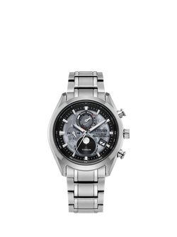 Citizen Tsuki-Yomi Radio-Controlled Moon Phase Eco-Drive Bracelet Strap Watch, Silver/Grey