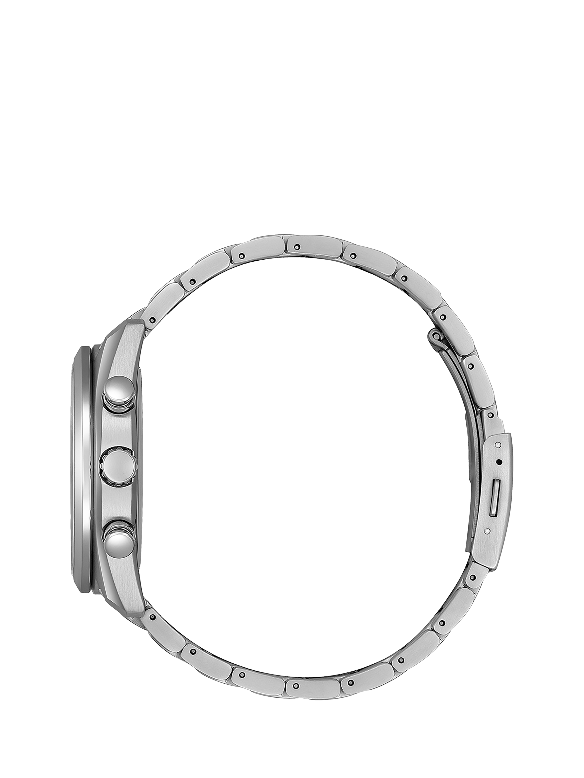 Product image 2 of 4, which shows Citizen BY1010-57X Men's Eco-Drive Date Bracelet Strap Watch, Silver/Green