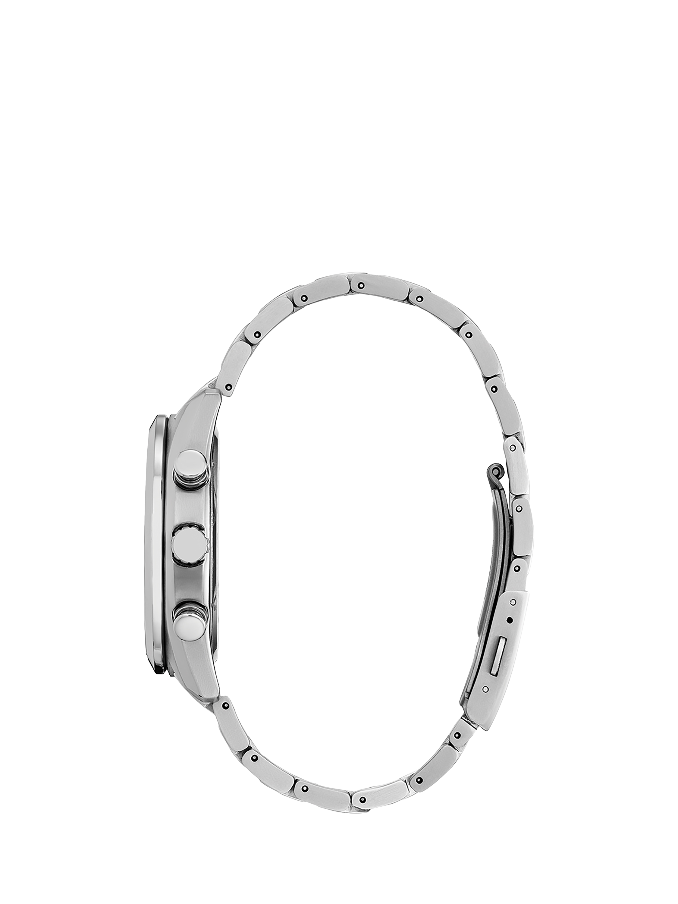 Product image 3 of 4, which shows Citizen Tsuki-Yomi Radio-Controlled Moon Phase Eco-Drive Bracelet Strap Watch, Silver/Red BY1018-55X