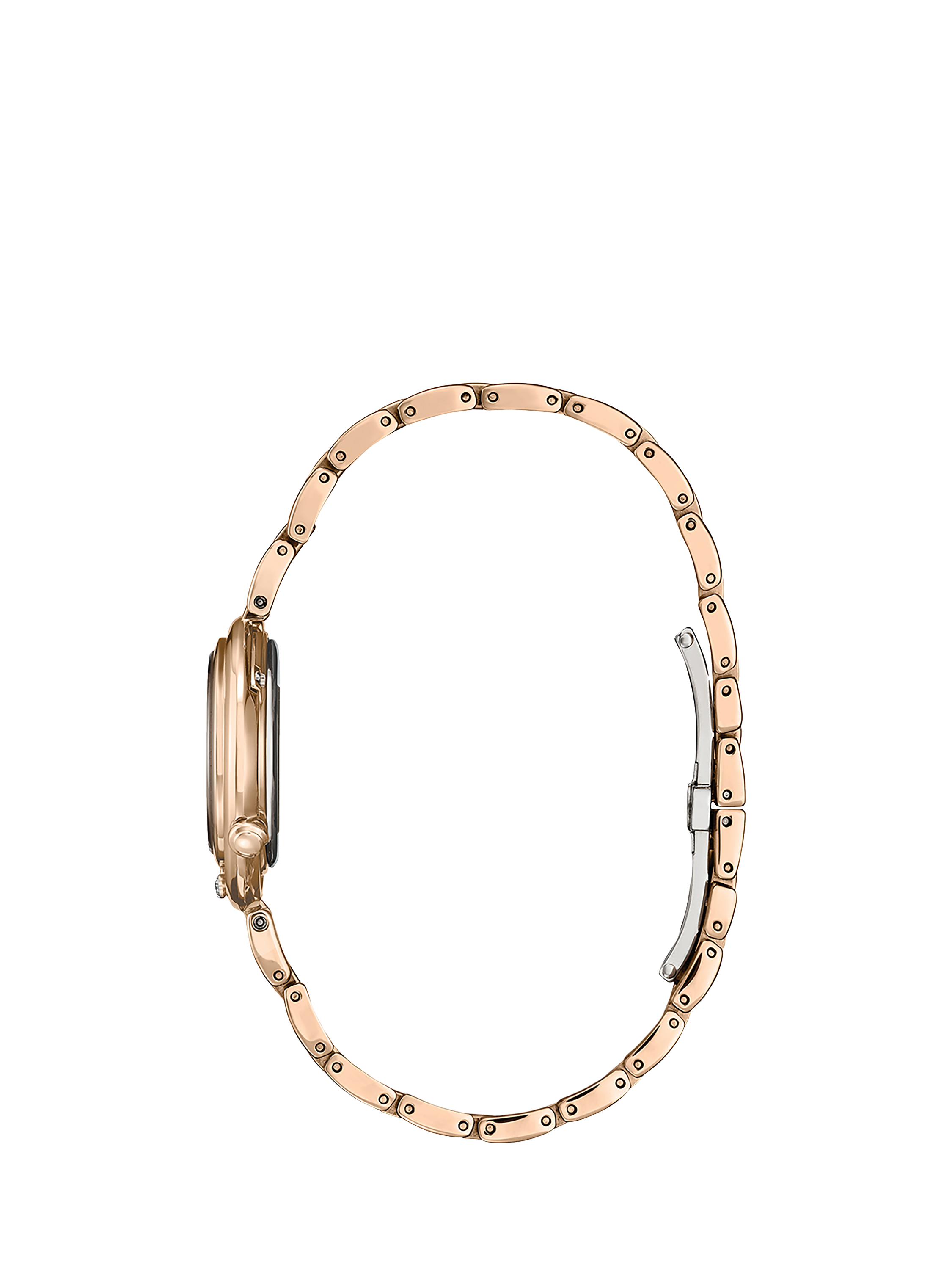 Product image 3 of 8, which shows Citizen EM1113-58Y Women's L Arcly Diamond Eco-Drive Bracelet Strap Watch, Gold/Green