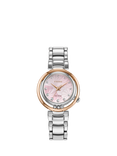 Citizen EM1110-81N Women's L Arcly Diamond Eco-Drive Bracelet Strap Watch, Silver/Pink
