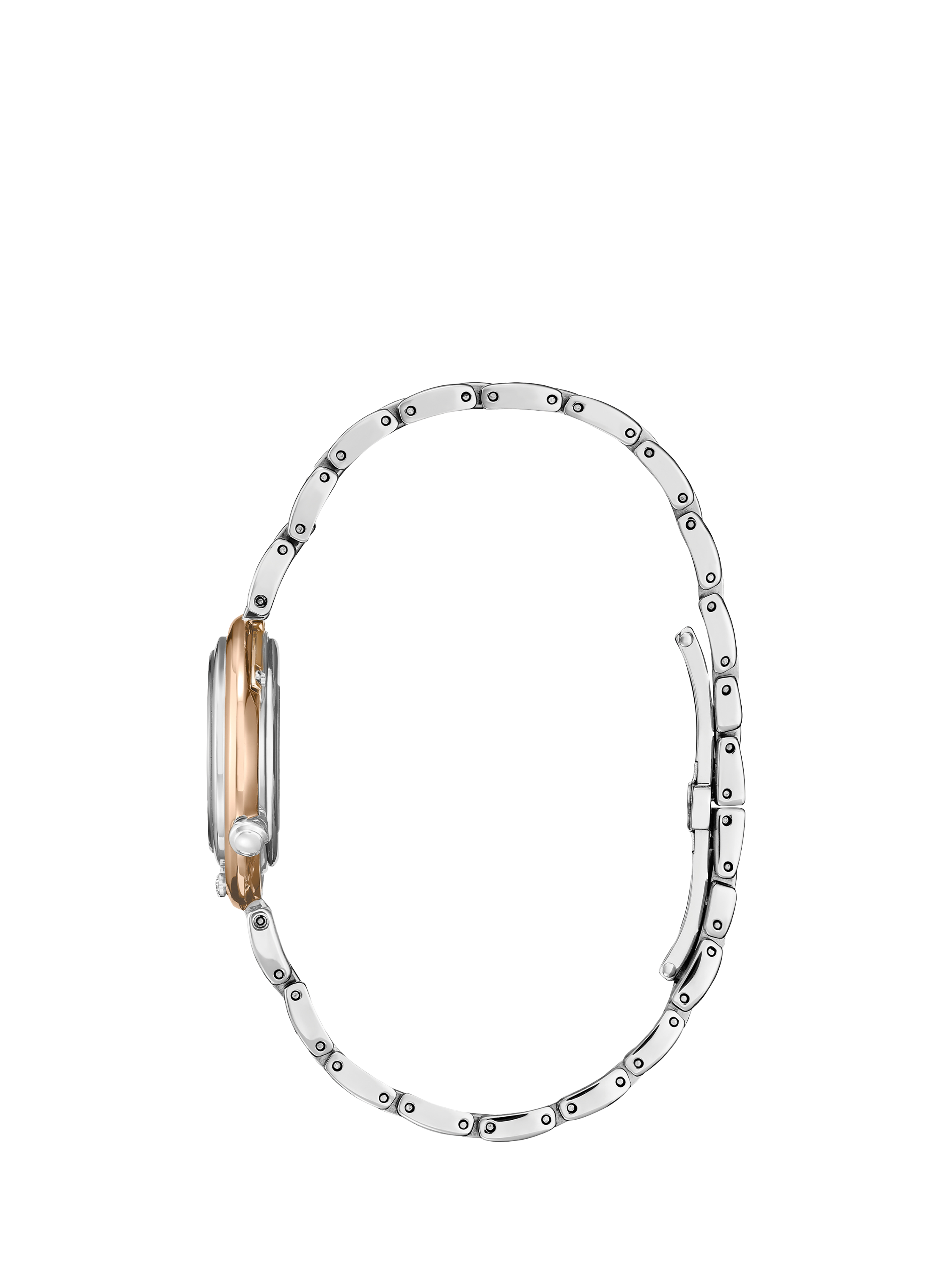 Product image 3 of 8, which shows Citizen EM1114-80Y Women's L Arcly Diamond Eco-Drive Bracelet Strap Watch, Silver/Pink