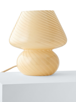 John Lewis Glass Mushroom Table Lamp - view 2, Buttermilk