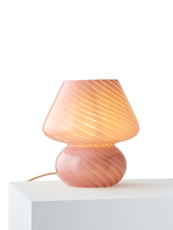 John Lewis Glass Mushroom Table Lamp, Plaster Pink