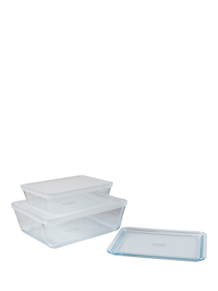 Pyrex Bake, Cook & Store Glass Dish Set, 3 Piece - view 2, Clear