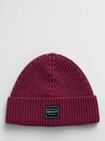 GANT Rib Knit Beanie Hat, Berry