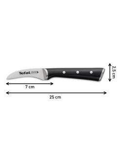 Tefal Ice Force Stainless Steel Paring Knife, 7cm - view 2, Black
