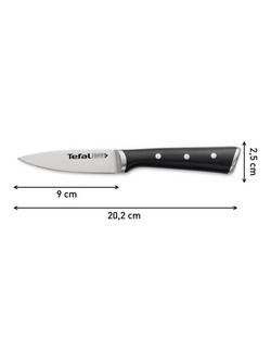 Tefal Ice Force Stainless Steel Paring Knife, 9cm - view 2, Black