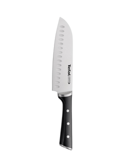 Tefal Ice Force Stainless Steel Santoku Knife, 18cm, Black