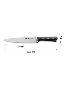 Tefal Ice Force Stainless Steel Slicer Knife, 20cm - view 2, Black