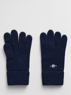 GANT Shield Logo Gloves, Navy, Navy