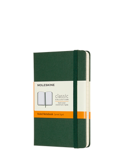 Moleskine Pocket Hardback Notebook, Green, Green