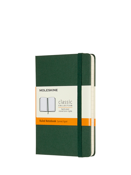 Moleskine Pocket Hardback Notebook, Green, Green